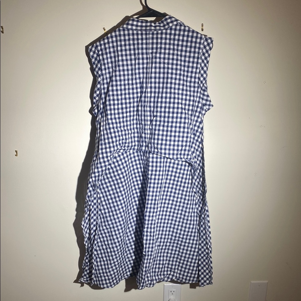 Cupio Gingham Waist Tie Shirt Dress Checkered - Picture 4 of 4